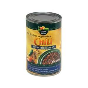 Heath Valley Natural Foods 3 Bean Mild Chili Fat Free ( 12x15 OZ 