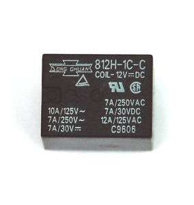 5pc Relay 812H 1C C SPDT (1C) 12A125V Coil12V PCB pins  