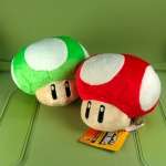 New Super Mario Bros Red+Green Mushroom Plush Doll Toy  