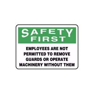  ARE NOT PERMITTED TO REMOVE GUARDS OR OPERATE MACHINERY WITHOUT THEM 