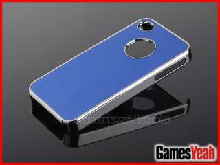 Deluxe Blue Aluminum Chrome Hard Case Cover F iPhone ATT Verizon 