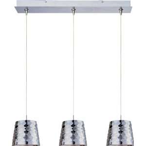 Minx Collection 3 Light 24.25 Satin Nickel Linear Pendant and Crystal 