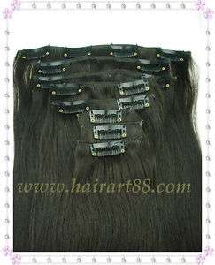 20 8 pcs HUMAN HAIR CLIP IN EXTENSION #01,34&100g  