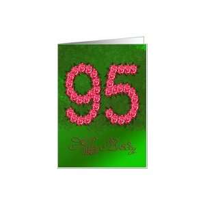  95th birthday card with roses and leaves Card Toys 