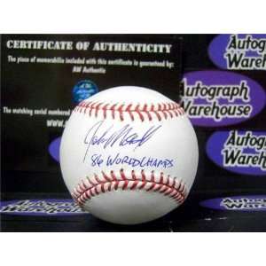   Mitchell Autographed/Hand Signed Baseball inscribed 86 World Champs