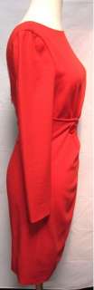 VERSACE Red Long Sleeved Ruched Dress Pre Fall 2009  