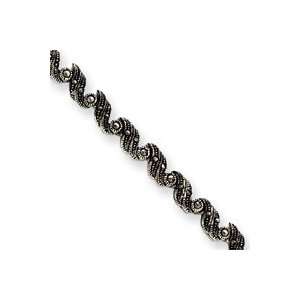  Sterling Silver Marcasite Bracelet QH1037 7.25 Jewelry