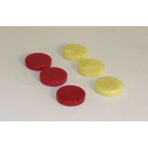  Acrylic Backgammon Checkers; Red/White Toys & Games