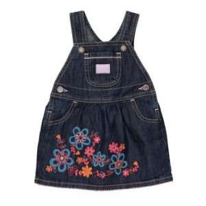   Blue Denim 5 pocket Overall Jumper with Embroidered Flowers (9 Months