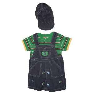   Kids/Baby Togs Baby Boys Denim Turtle Shortall Set with Hat 6 9 Months