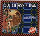SCOTCH LASSIE JEAN Vintage Orange Crate Label Scottish