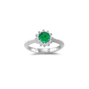  0.36 Cts Diamond & 0.53 Cts of 5.5 mm AAA Round Emerald 