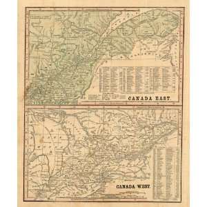  Smith 1860 Antique Map of Canada East & West Office 