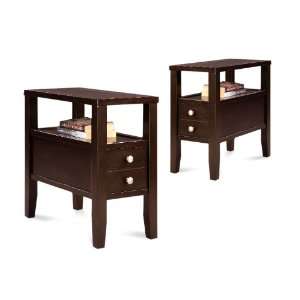   Cappuccino Espresso Finish Wood Bed Side Table 24