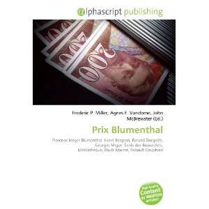  Prix Blumenthal (9786132737502) Books