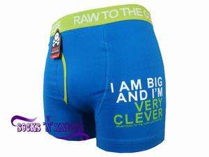 Mens Xplicit Blue I Am Big And I`m Very Clever Boxer Shorts