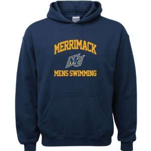  Merrimack Warriors Navy Youth Mens Swimming Arch Hooded 