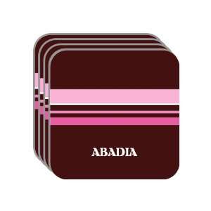 Personal Name Gift   ABADIA Set of 4 Mini Mousepad Coasters (pink 