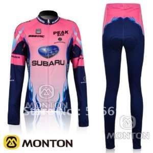 subaru women long sleeve cycling jersey and pants/cycling wear/cycling 