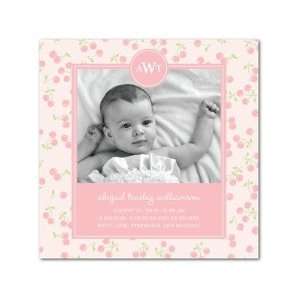 Girl Birth Announcements   Charming Cherries By Simply Put For Tiny 