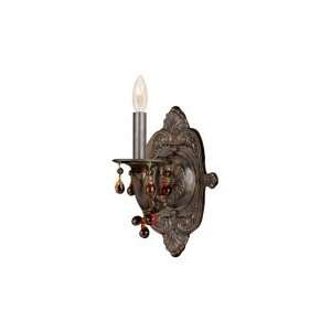 Abbie Natural Wrought Iron Wall Sconce Accented with Murrano Crystal