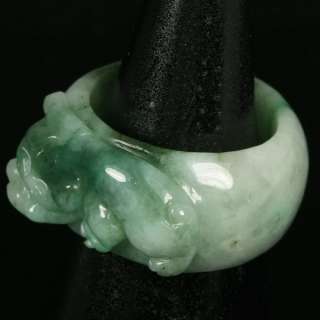 Pi Xiu Mythical Hybrid Imperial Green Ring Handmade 100% Natural A 