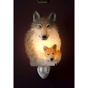  Wolf and Pup Nightlight   Ibis & Orchid Designs Flowers of 