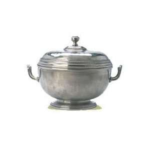  Match Pewter Beaded Round Tureen
