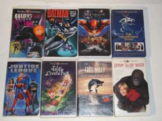   VHS Kids Movies Clamshell Case Batman Justice League X Men Free Willy