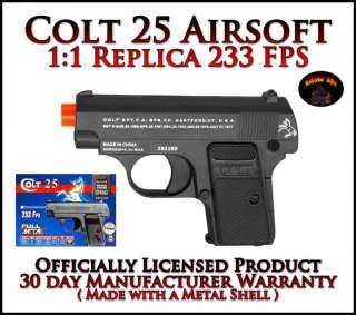   Licensed Colt 25 Spring Airsoft Pocket Hand Gun   Metal 233 FPS