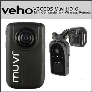   Wireless Remote Black + Veho Helmet Face Mount & Range Black Camera