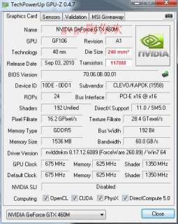   GeForce GTX 460M MXM 3.0b VGA Card 1.5GB DDR5 GTX 260M 460M upgrade