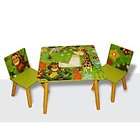 Kids Wooden Square Table and Chairs Set with Storage   