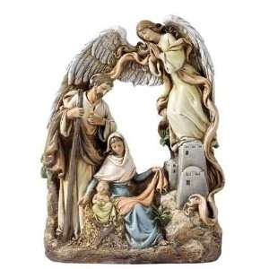   35858 8.25 Holy Family with Arch Angel Figurine 