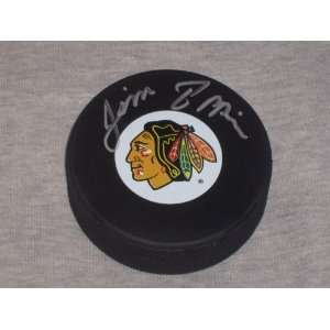  Jim Pappin Autographed Chicago Blackhawks Puck Everything 