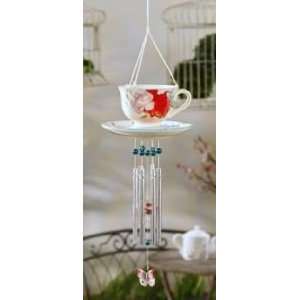    Giftcraft Windchime Wind Chime Teacup   Red 