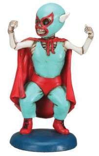 Luchador Mexican Wrestler Skeleton Figurine Gothic Home Decor Day of 