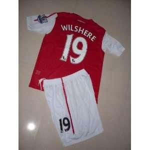 2011 2012 quality embroidery logo arsenal home #19 wilshere soccer 