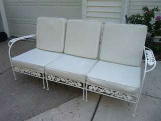   Iron Mid Century Modern 3 Piece Sofa/Sectional Woodard? Classic White