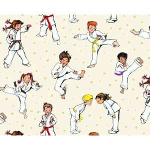  Action Kids Karate Fabric cream Arts, Crafts & Sewing