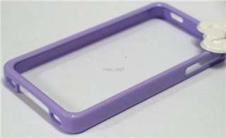 Hello Kitty bumper Case 3D design White Bowknot Lavender Bumper for 