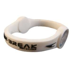Point Break Silicone Sport Bracelet Wristband WHITE w/ BLACK LETTERING 