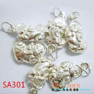1X 925 Sterling Silver Dragon Pendant Bead Bracelets/Earrings Charms 