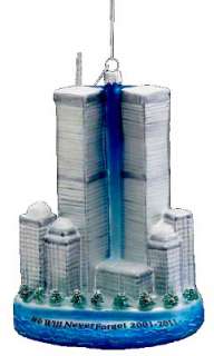 World Trade Center New York Glass Christmas Ornament  