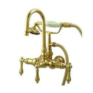  Vintage Tub Filler with Hand Shower Finish Polished Brass 