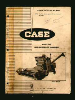 Case 1060 Self Propelled Combine Parts Catalog 1969  