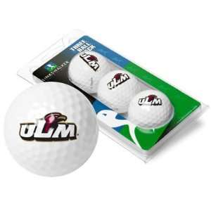Louisiana Monroe Warhawks 3 Pack of Logo Golf Balls