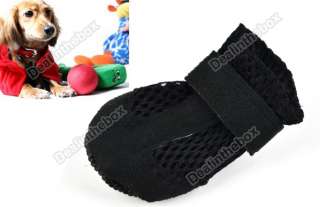 Pet Dog Boots Shoes Air Holes Suede Synthetic Black  