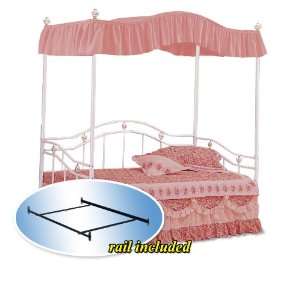  Rose Red Solid Canopy Set White Metal Twin Day Bed Day Bed 