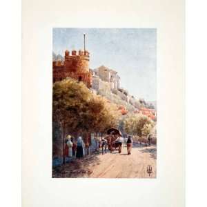 1906 Color Print Wigram Spain Toledo Puerta Sol Castile 